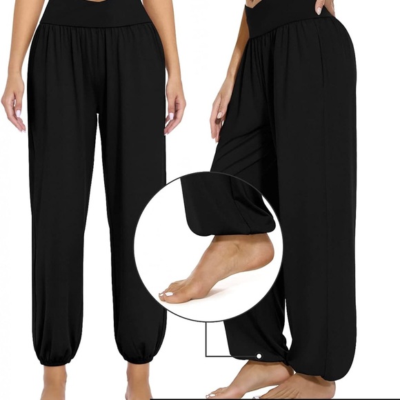 UEU High Waisted Flowy Yoga Joggers with Pockets Perfect for Lounge Sz M/L NWT - Picture 3 of 6